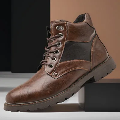 عکس نیم بوت قهوه ای اسپرت مردانه وارداتی