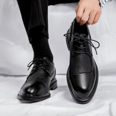 خرید کفش چرم مشکی مردانه وارداتی