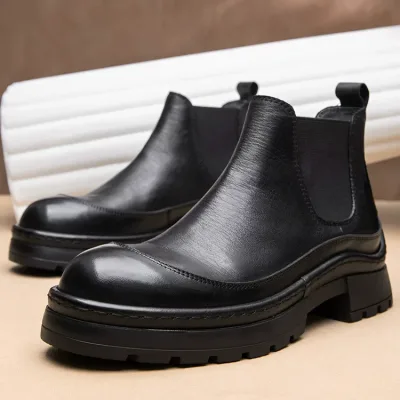 عکس مدل نیم بوت چرم مردانه ترند خارجی