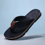عکس صندل حصیری لاانگشتی مشکی مردانه اورجینال