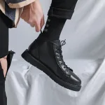 عکس کتونی ساقدار بندی پسرانه و مردانه مشکی اصل