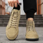 عکس کتونی ساقدار مردانه بندی قهوه ای اورجینال