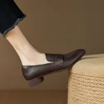 خرید کفش رسمی چرم قهوه ای زنانه اورجینال